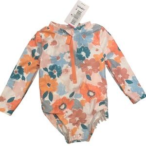 Carter's Just One You® Baby Floral Print Long Sleeve One Piece Rash Guard 9M